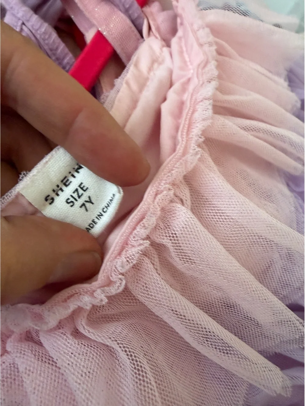 Shein Girls 7Y Pastel Rainbow Ruffle Dress